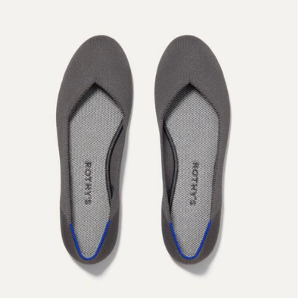 Rothy’s The Flat Size 7.5 in Pebble Gray New in Box